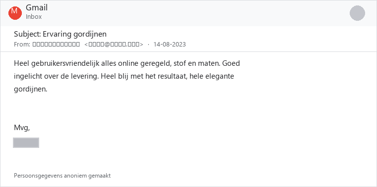 Geanonimiseerde klantreview SoundKiller